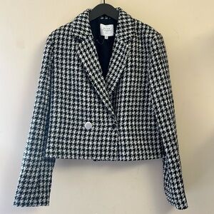 Maison d’Amelie Houndstooth Doble Breasted Crop Blazer Size 10